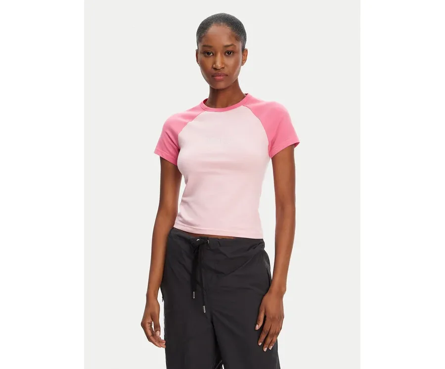 obrazek 1 Juicy Couture T-Shirt Contrast JCWCT125307 Różowy Slim Fit