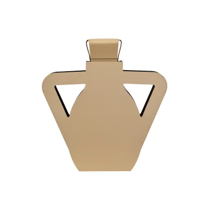 Zdjęcie Skórzany wazon Otto 9x41xH44 cm w kolorze cappuccino z oryginalnymi uchwytami