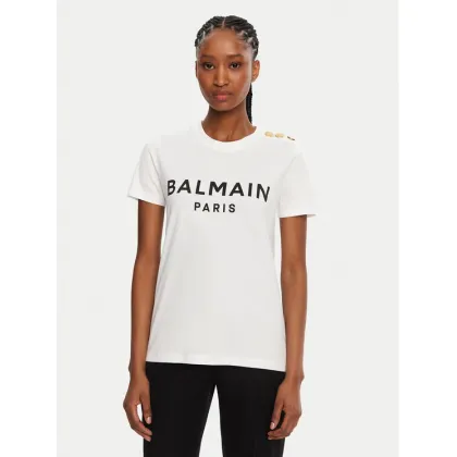 Zdjęcie Balmain T-Shirt BF1EF005BB02 Biały Regular Fit