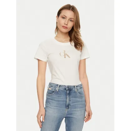 Zdjęcie Calvin Klein Jeans T-Shirt Gradient J20J224982 Biały Slim Fit