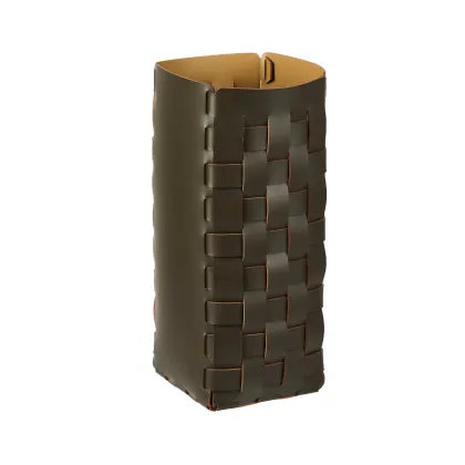 Picture Leather woven umbrella basket 20x20xH51 cm, dark olive