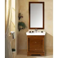 Picture Italian Dolcevita bathroom set made of light walnut