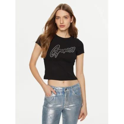 Zdjęcie Guess T-Shirt W5RI68 KA0H1 Czarny Regular Fit