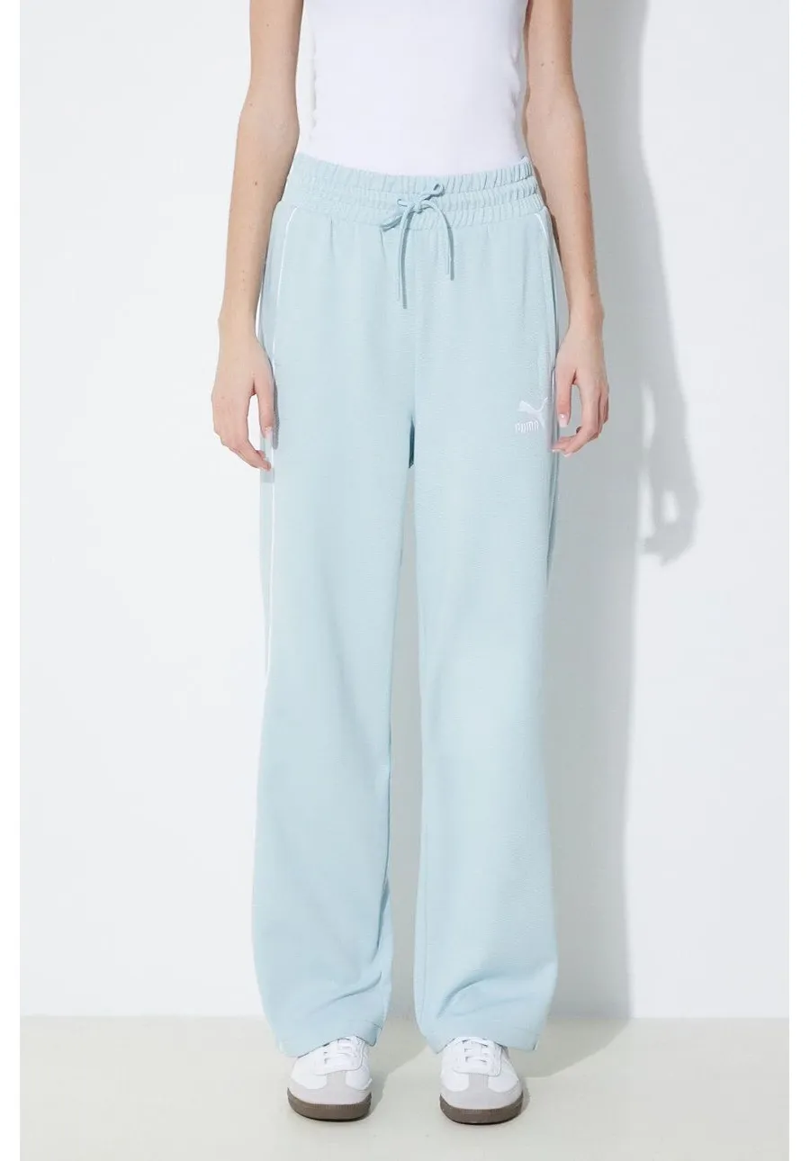 obrazek 1 Puma spodnie dresowe T7 High Waist Pant kolor niebieski gładkie 624212