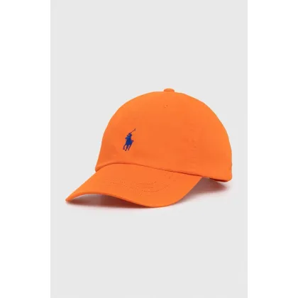Zdjęcie Polo Ralph Lauren czapka z daszkiem bawełniana kolor pomarańczowy gładka 211912843