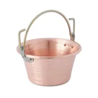 Zdjęcie Paiolo - żelazo i miedź - garnek do polenty z łukowatym uchwytem ø 34 cm - Cu Artigiana