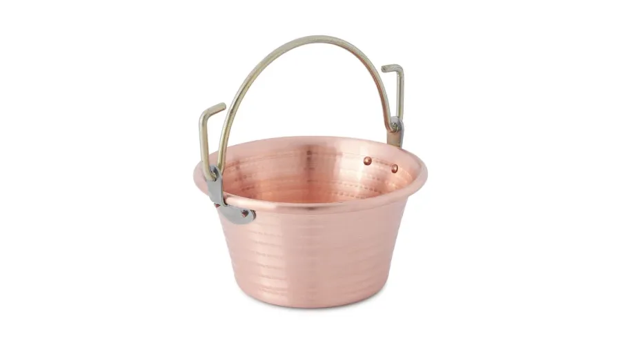 obrazek 1 Paiolo - żelazo i miedź - garnek do polenty z łukowatym uchwytem ø 34 cm - Cu Artigiana