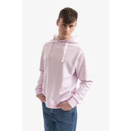 Zdjęcie A.P.C. bluza bawełniana A.P.C. Hoodie Larry męska kolor różowy z kapturem gładka COEIP.H27622-ROSEPALE