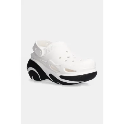 Zdjęcie Crocs klapki Bubble Crush Clog damskie kolor biały na platformie 210061