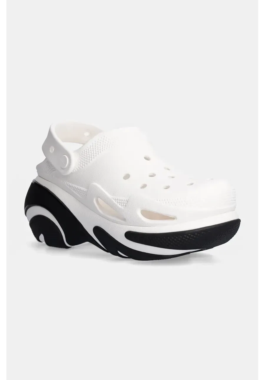 obrazek 1 Crocs klapki Bubble Crush Clog damskie kolor biały na platformie 210061