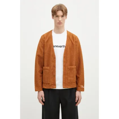Zdjęcie PLEASURES kardigan Boredom Cardigan męski kolor brązowy P24W013