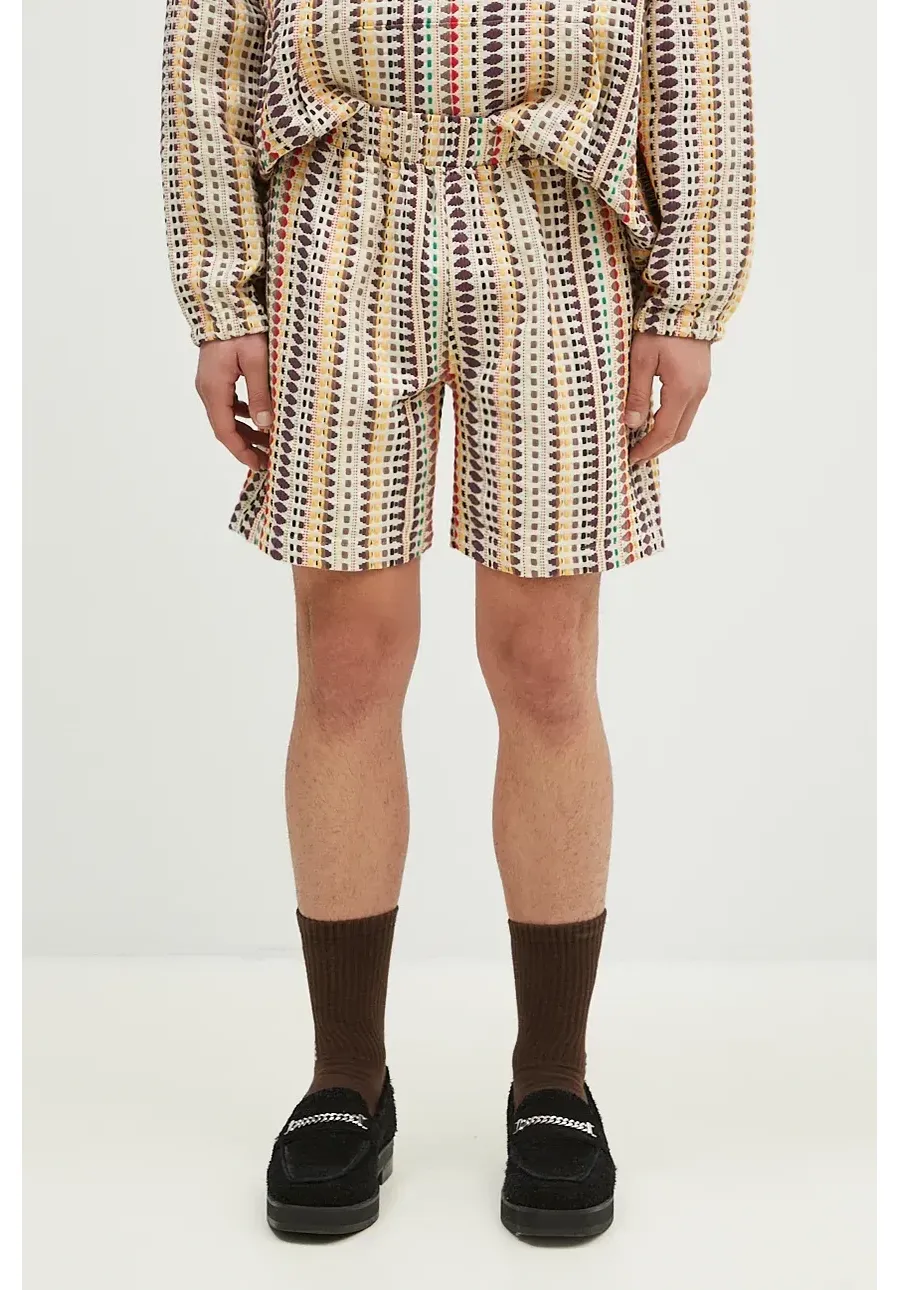 obrazek 1 PLEASURES szorty bawełniane Stitch Shorts kolor beżowy P24F053