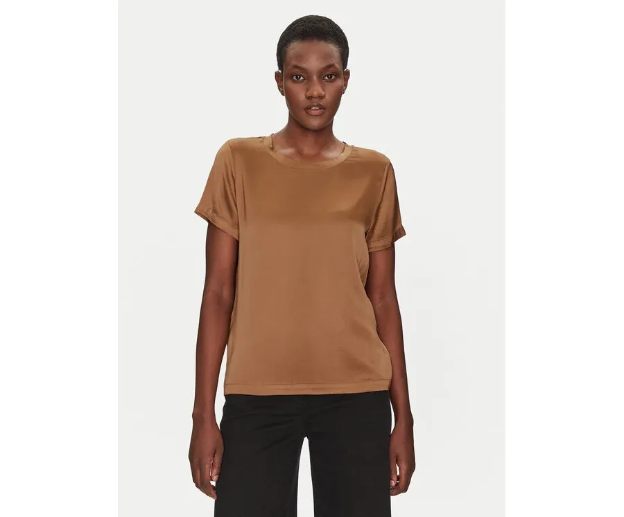 obrazek 1 ViCOLO Bluzka TD0007 Brązowy Relaxed Fit