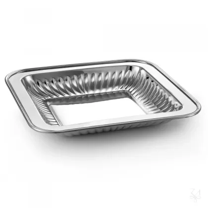 Zdjęcie Kwadratowa srebrna miska „Meridiani” o wyjątkowym wzornictwie - Zaramella Argenti