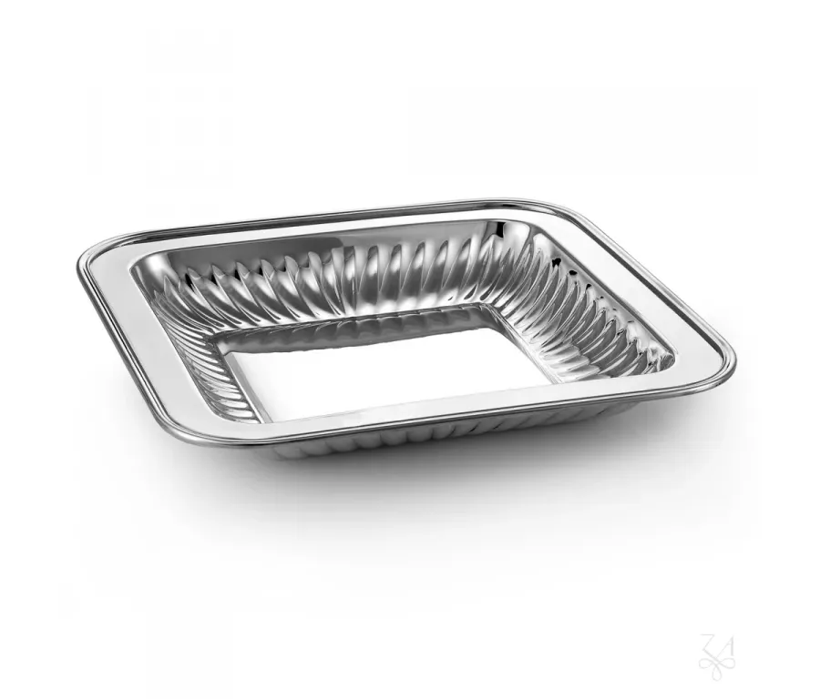 obrazek 1 Kwadratowa srebrna miska „Meridiani” o wyjątkowym wzornictwie - Zaramella Argenti