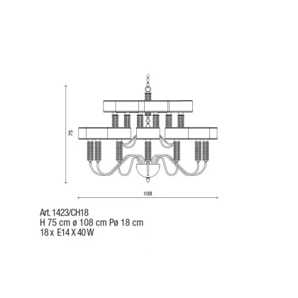 Zdjęcie Stylowy żyrandol z chromowanego mosiądzu z elementami Swarovskiego - Il Paralume Marina
