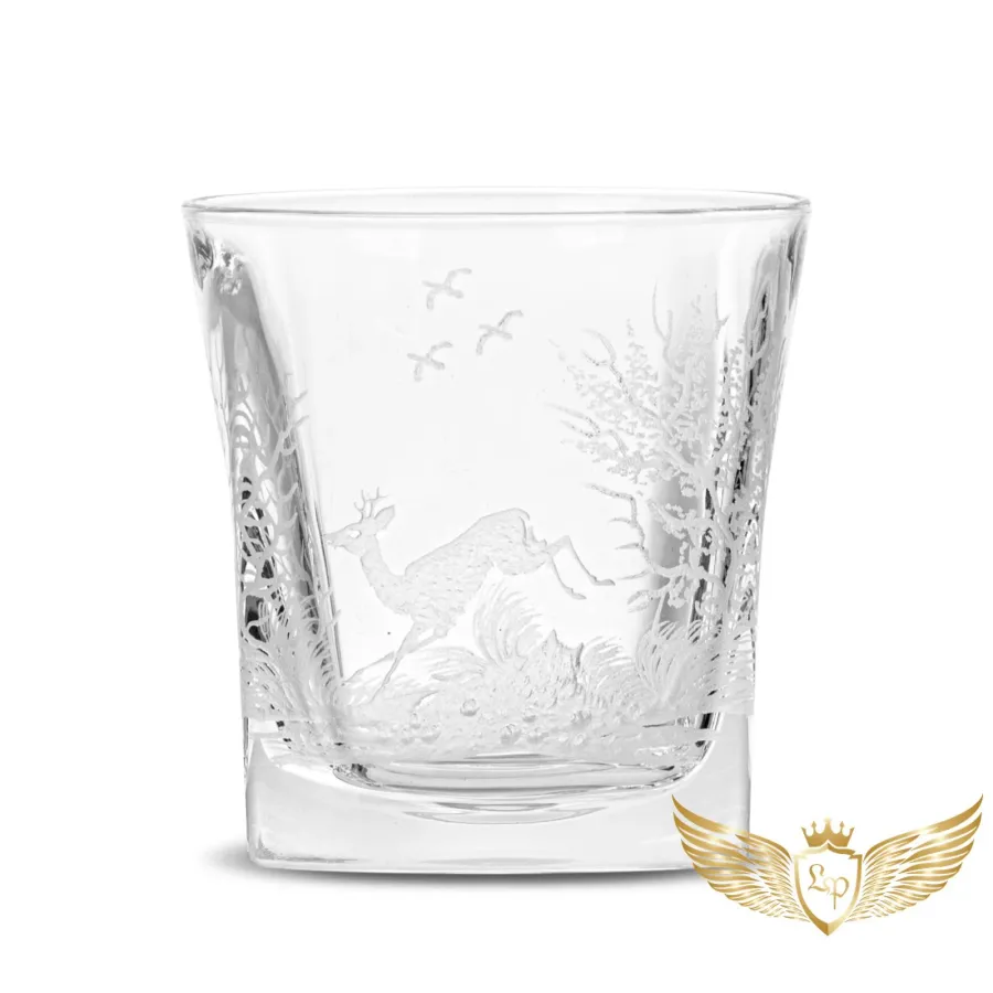 obrazek 11 Elegancka grawerowana karafka ze szklankami do whisky - upominek dla myśliwego