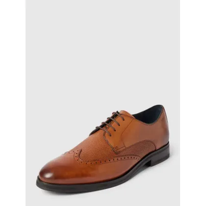 Zdjęcie Buty derby ze skóry bawolej z wytłoczonym logo