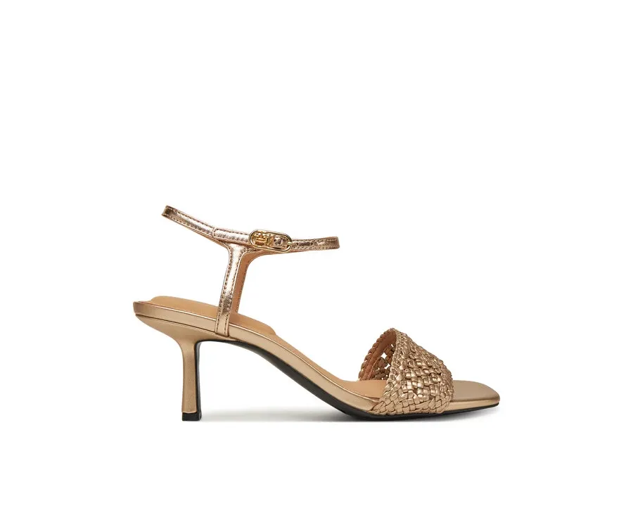 obrazek 1 Tommy Hilfiger Sandały Metallic Lthr Kitten Sandal FW0FW08611 Złoty