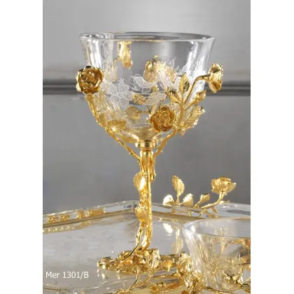 Picture Water cup in crystal and gilded bronze