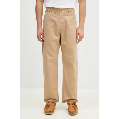Zdjęcie Human Made spodnie bawełniane Washed Duck Work Pants kolor beżowy proste HM28PT011