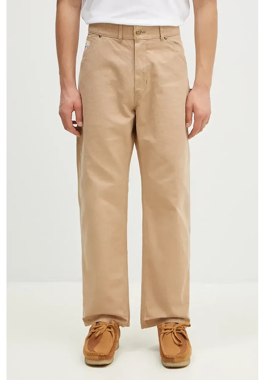 obrazek 1 Human Made spodnie bawełniane Washed Duck Work Pants kolor beżowy proste HM28PT011