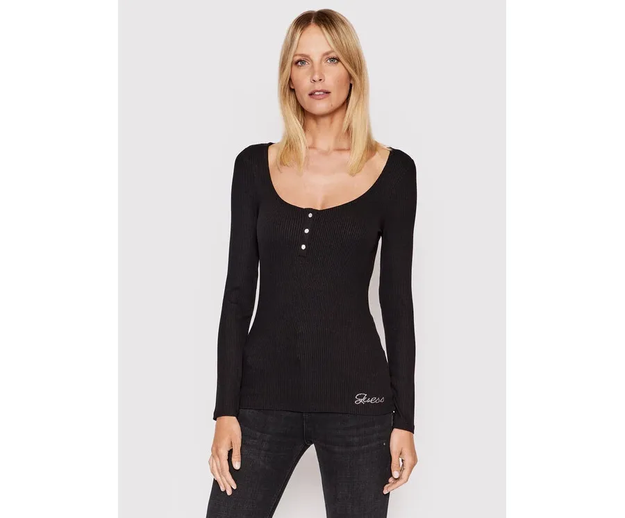 obrazek 1 Guess Bluzka W2YP46 KBCO2 Czarny Slim Fit