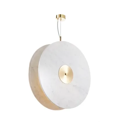 Zdjęcie Oryginalny żyrandol z podwójną marmurową tarczą – Il Paralume Marina