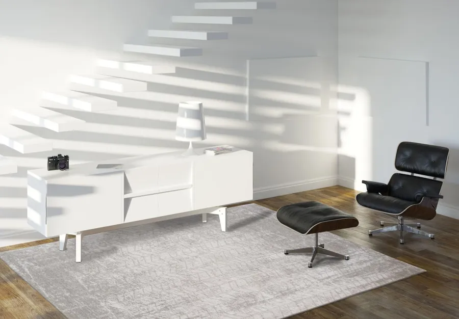 picture 5 Stylish white herringbone rug - WHITE PLAINS 8929