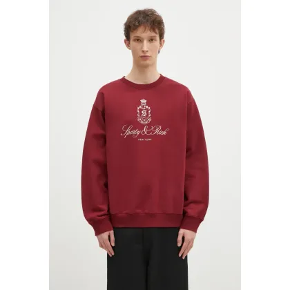 Zdjęcie Sporty & Rich bluza bawełniana Vendome Embroidered kolor bordowy z aplikacją ST071506205RE10