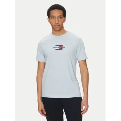 Zdjęcie Tommy Hilfiger T-Shirt Flag Box MW0MW38636 Błękitny Regular Fit