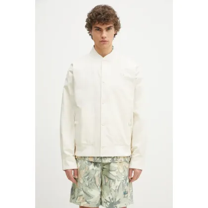 Zdjęcie Fred Perry kurtka bomber kolor beżowy przejściowa oversize J9032.560