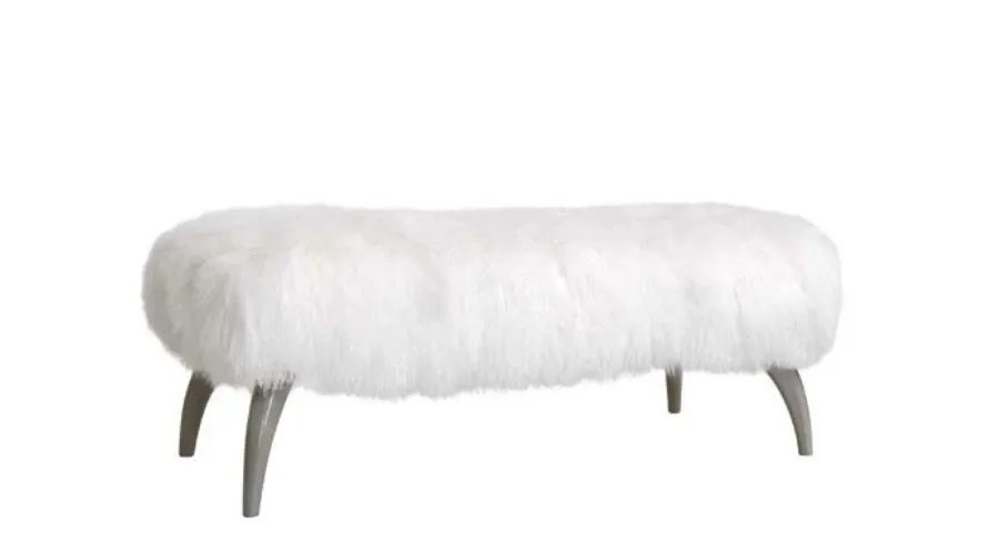 white bench made of sophisticated fabric