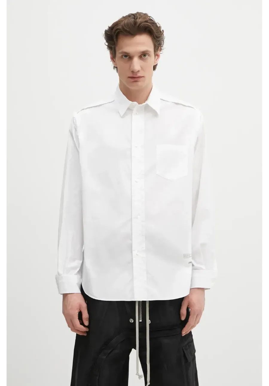 obrazek 1 Undercover koszula bawełniana Shirt/blouse męska kolor biały relaxed z kołnierzykiem klasycznym UP1E4410