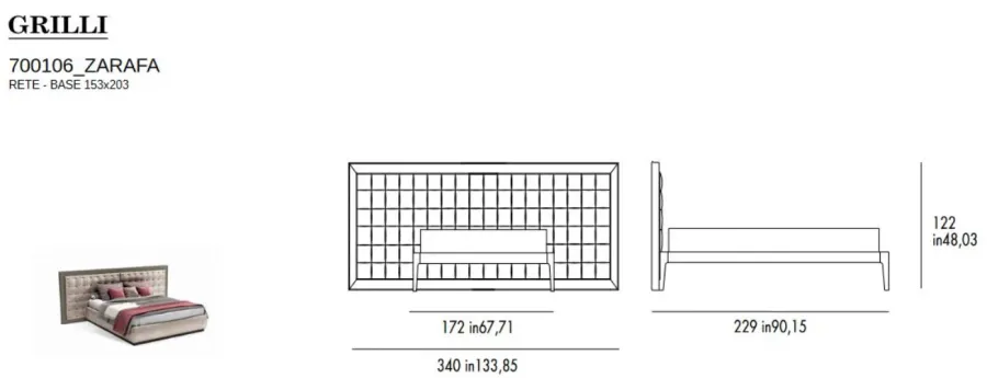obrazek 3 Fantastyczne łóżko sypialniane Zarafa od włoskiego producenta
