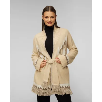 Zdjęcie Beżowy Kardigan Z Kaszmiru Damski Kujten Micky