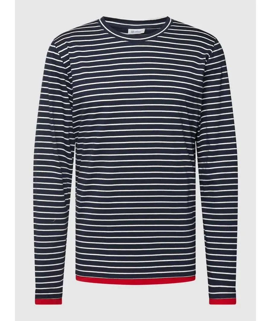 obrazek 1 Bluzka z długim rękawem i wzorem w paski na całej powierzchni model ‘Hanne’