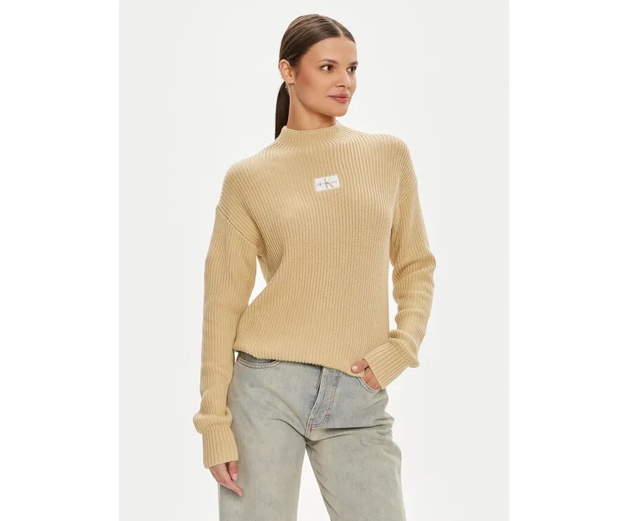 obrazek 1 Calvin Klein Jeans Sweter J20J223609 Beżowy Loose Fit