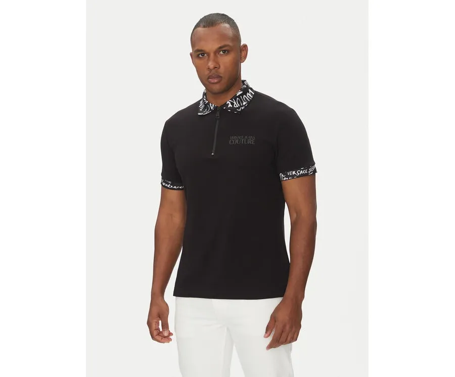 obrazek 1 Versace Jeans Couture Polo 78GAGT02 Czarny Regular Fit