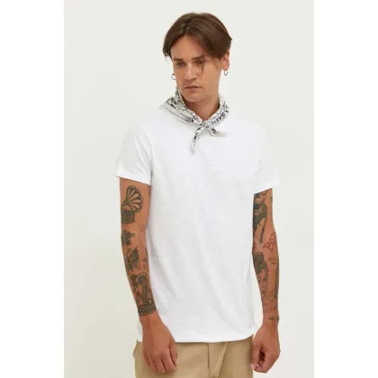 Zdjęcie Samsoe Samsoe t-shirt bawełniany kolor biały gładki