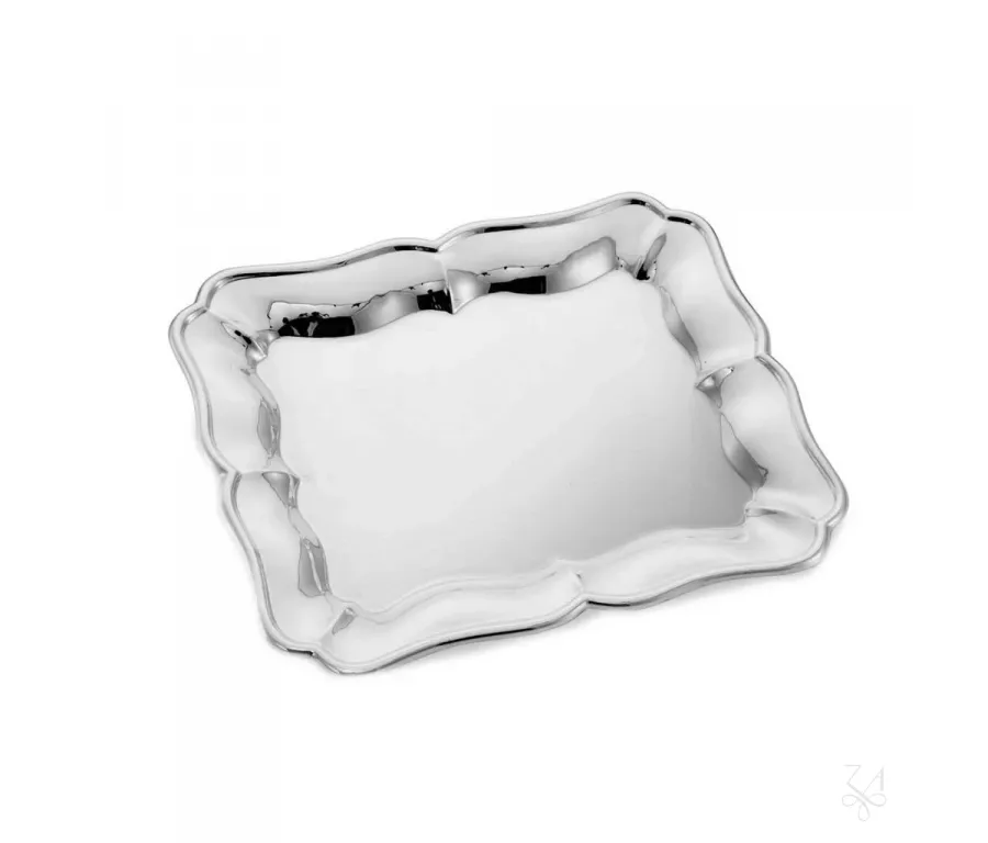 obrazek 1 Prostokątna srebrna taca o nowoczesnym designie - Zaramella Argenti