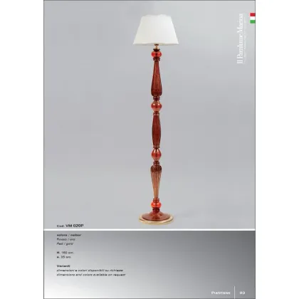 Zdjęcie Stylowa czerwono-złota lampa podłogowa – Il Paralume Marina