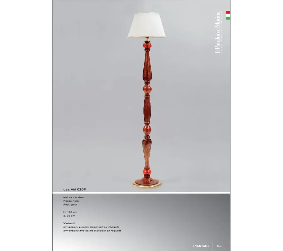obrazek 1 Stylowa czerwono-złota lampa podłogowa – Il Paralume Marina