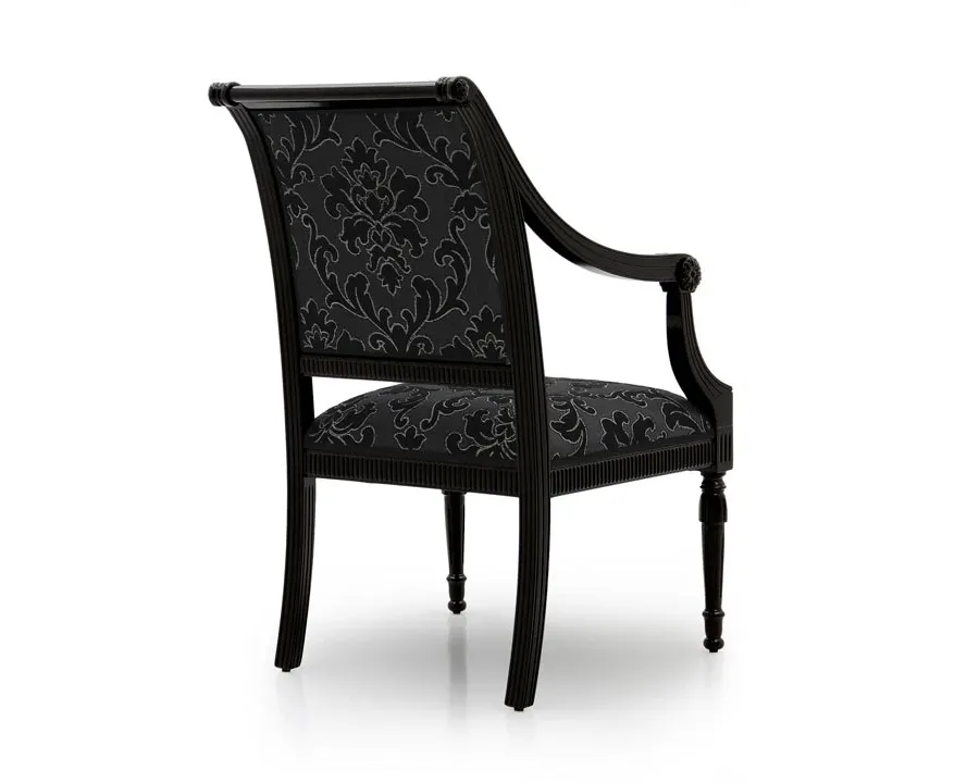 obrazek 2 Czarny elegancki fotel bukowy w stylu Empire - Sevensedie