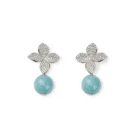 Picture Elegant earrings in rhodium-plated silver, white chalcedony zircons