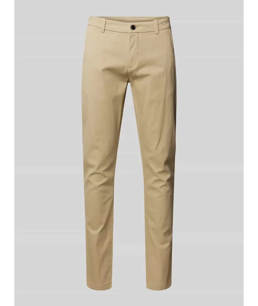 obrazek 1 Lindbergh Chinosy 30-005044 Beżowy Slim Fit