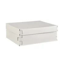 Zdjęcie Eleganckie białe pudełko Snob 36x30xH13,5 cm wykonane z naturalnej skóry