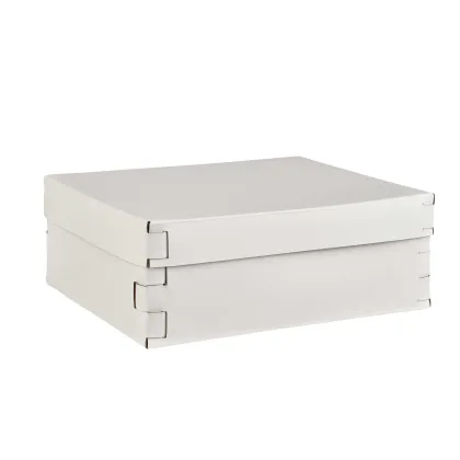 Zdjęcie Eleganckie białe pudełko Snob 36x30xH13,5 cm wykonane z naturalnej skóry
