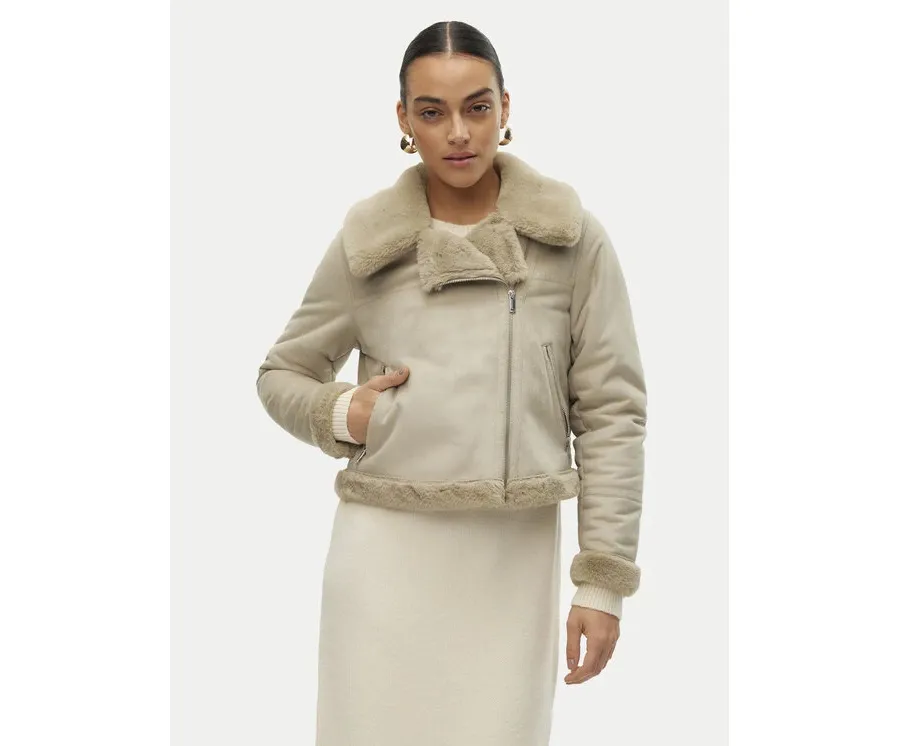 obrazek 1 Vero Moda Kożuch Peggy 10290150 Szary Regular Fit