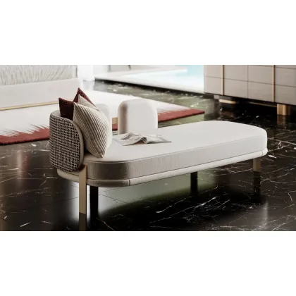 Zdjęcie Tapicerowane łóżko dzienne z metalowymi nogami